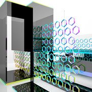Decorative hexagon pattern glass partition panel